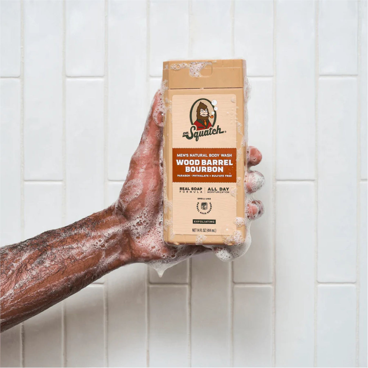 14 oz Wood Barrel Bourbon Exfoliating Body Wash