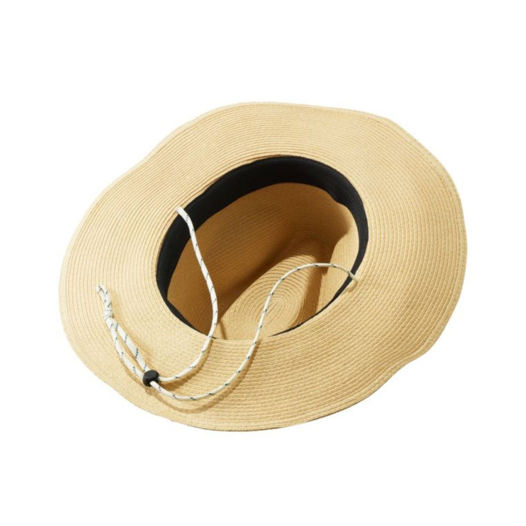 LL Bean Straw Summer Hat L.L. Bean Panama Straw Hat Small Fedora Ecuador Tan Black  main image 3