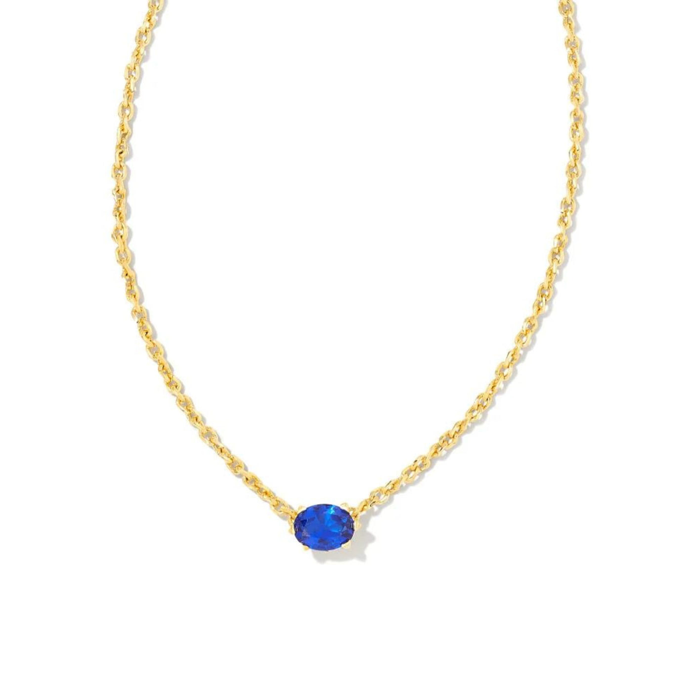 Cailin Gold Pendant Necklace in Blue Crystal