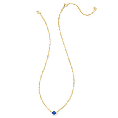 Cailin Gold Pendant Necklace in Blue Crystal