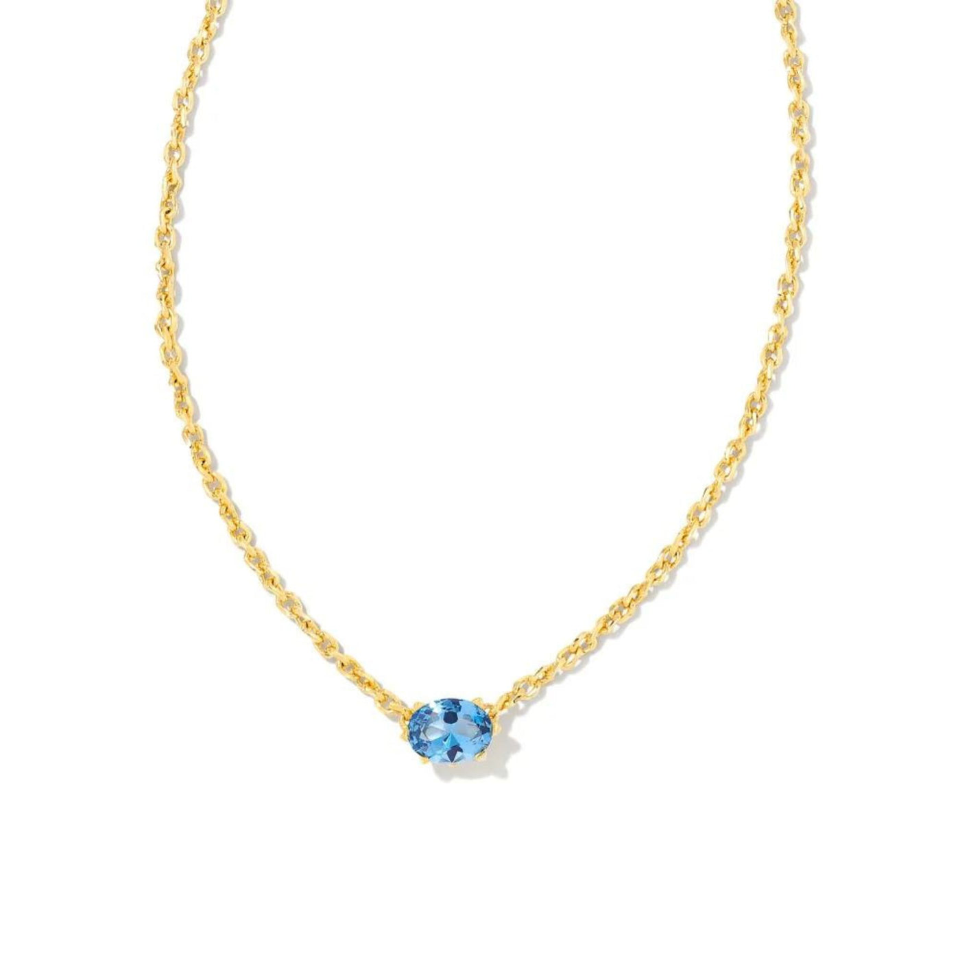 Cailin Gold Pendant Necklace in Blue Violet Crystal