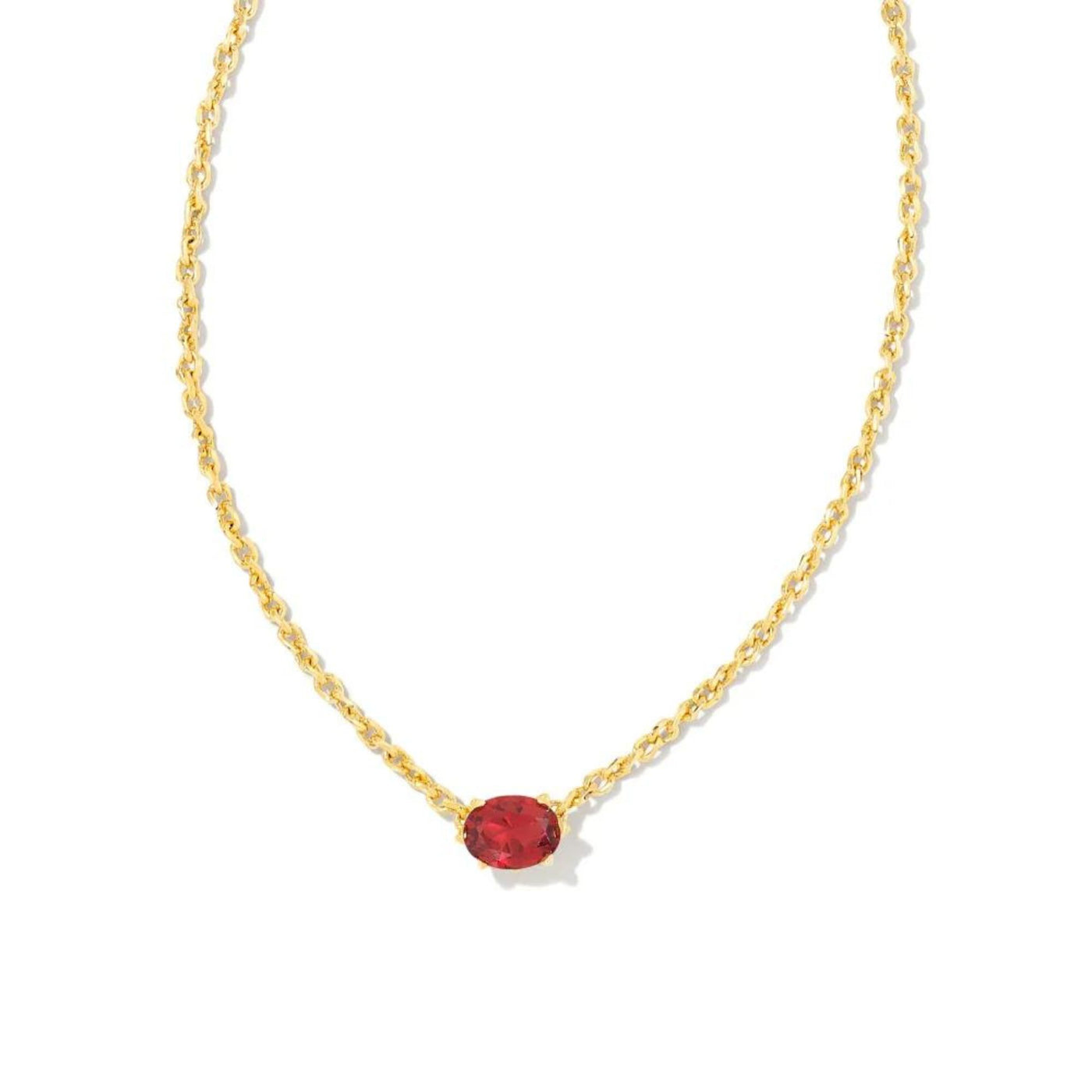 Cailin Gold Pendant Necklace in Burgundy Crystal