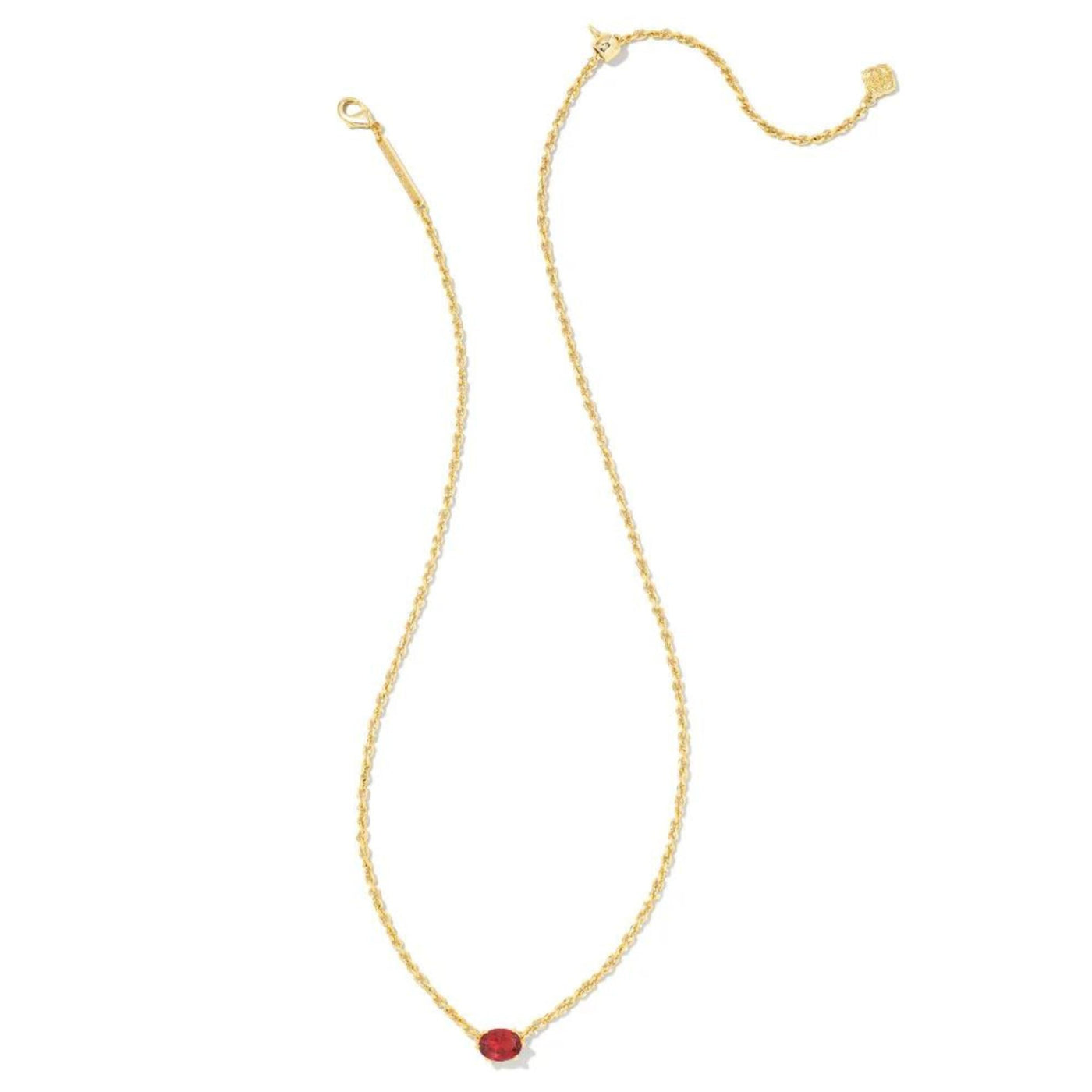 Cailin Gold Pendant Necklace in Burgundy Crystal