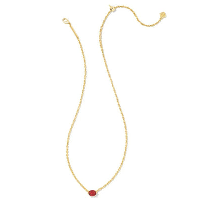 Cailin Gold Pendant Necklace in Burgundy Crystal