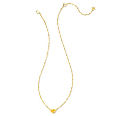 Cailin Gold Pendant Necklace in Golden Yellow Crystal