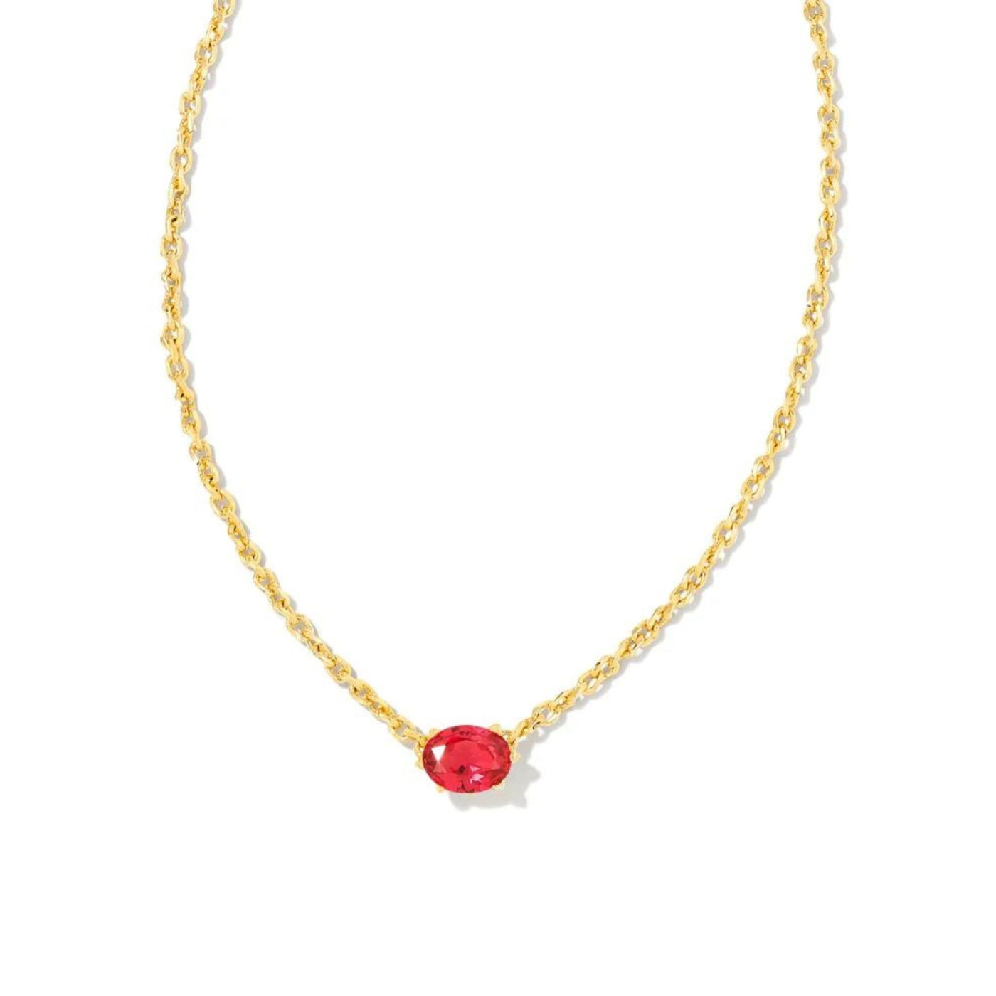 Cailin Gold Pendant Necklace in Red Crystal