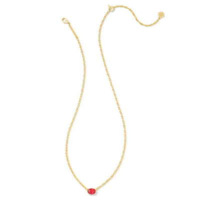 Cailin Gold Pendant Necklace in Red Crystal