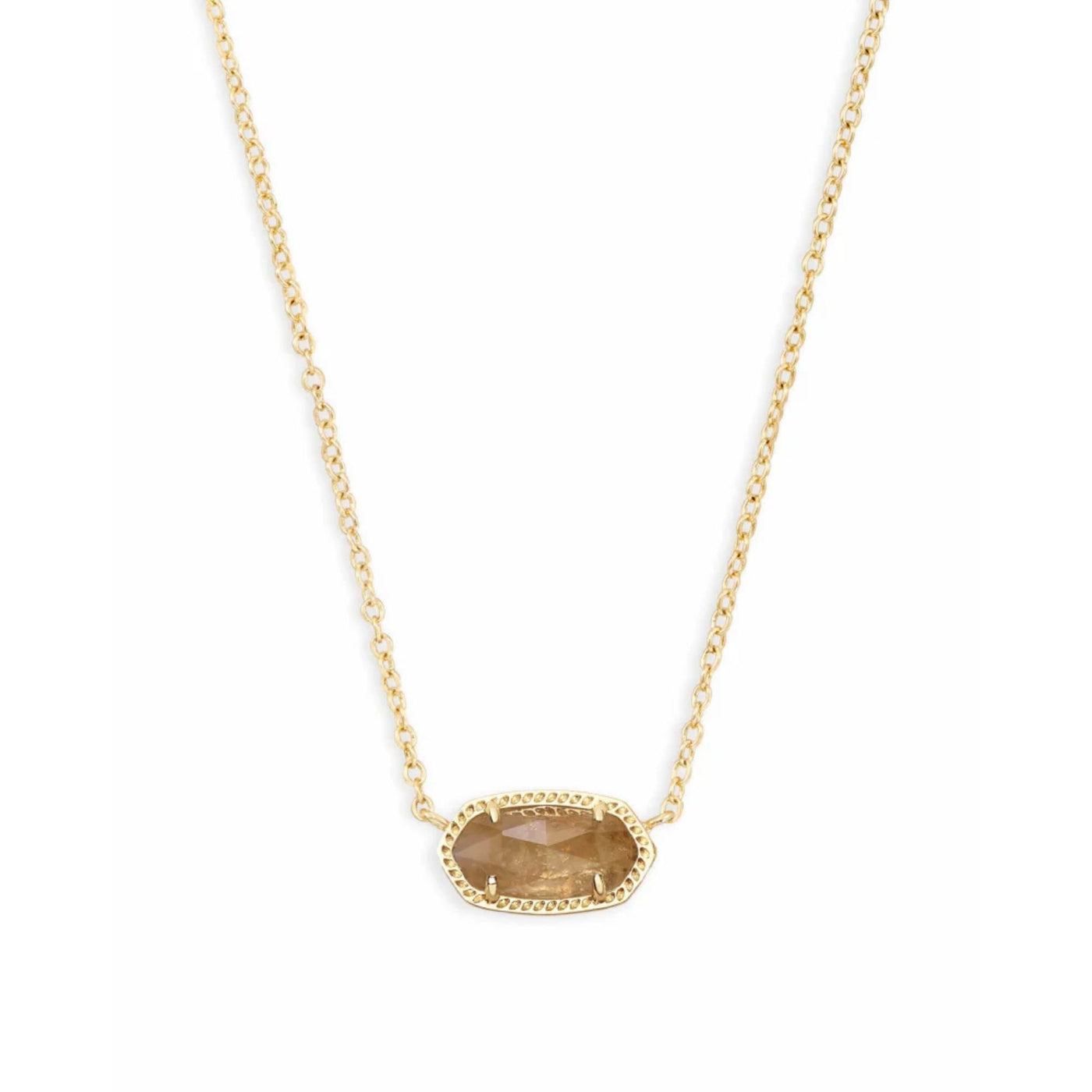 Elisa Gold Pendant Necklace in Citrine