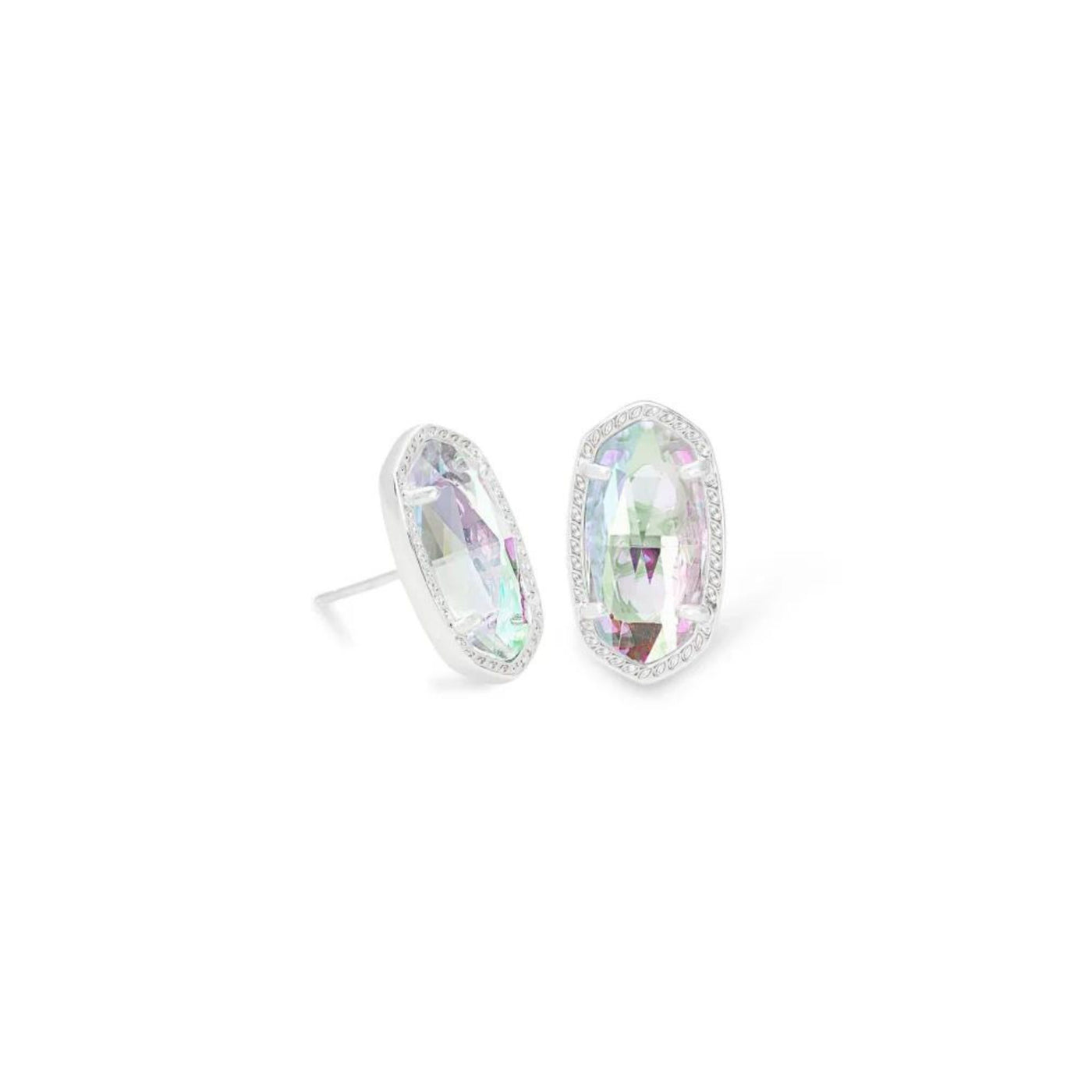 Ellie Silver Stud Earrings in Dichroic Glass