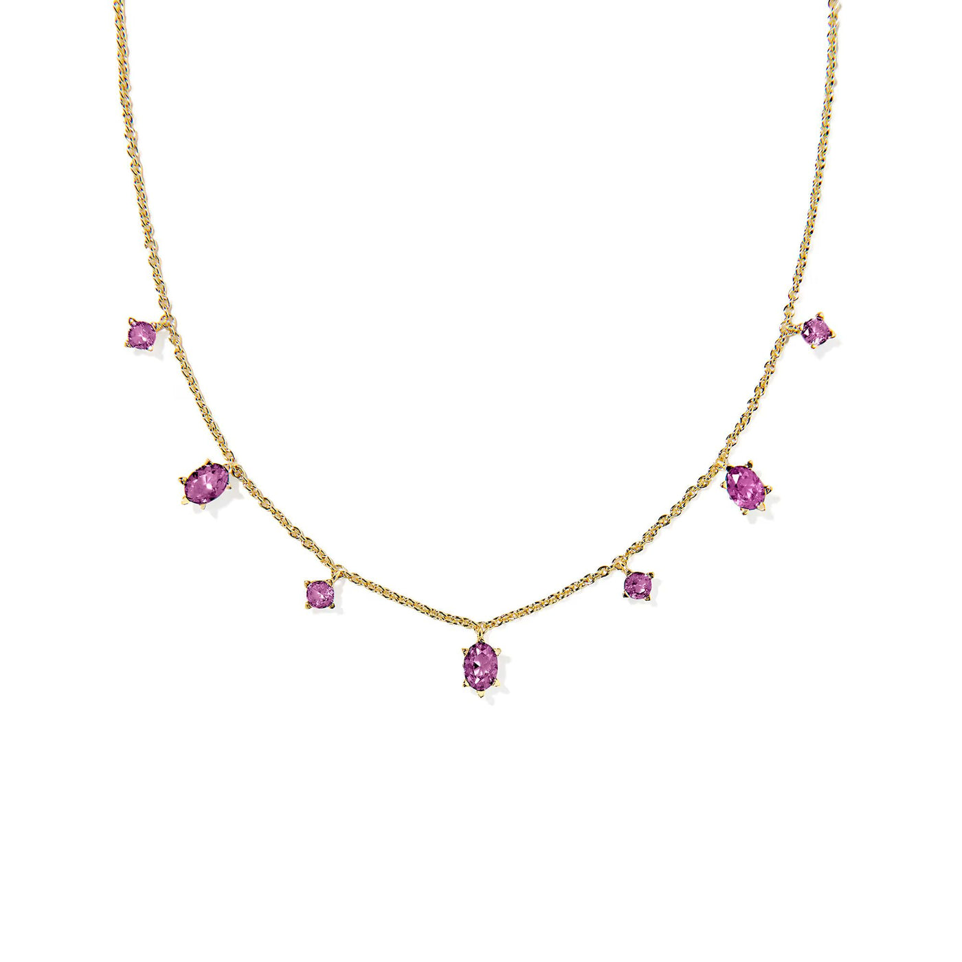 Cailin February Delicate Strand Necklace in Purple Crystal