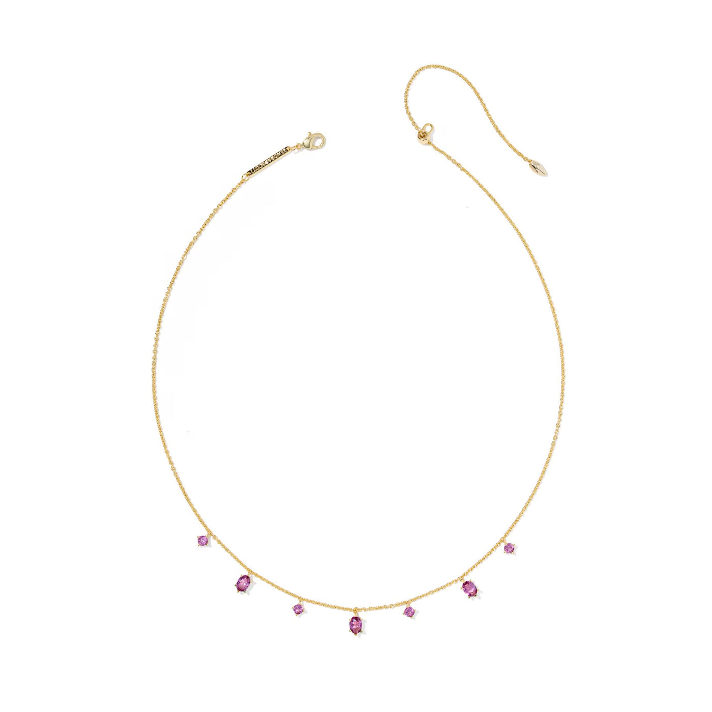 Cailin February Delicate Strand Necklace in Purple Crystal