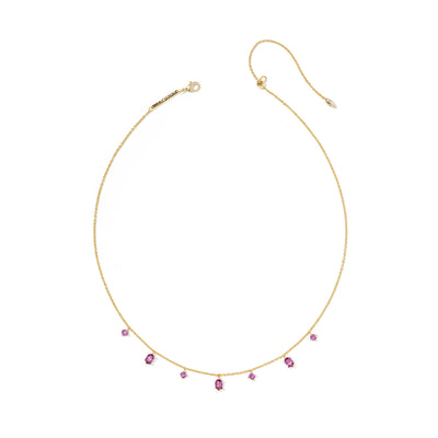 Cailin February Delicate Strand Necklace in Purple Crystal