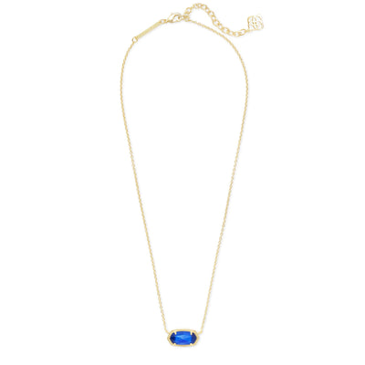 Elisa Gold Pendant Necklace in Cobalt Cat's Eye