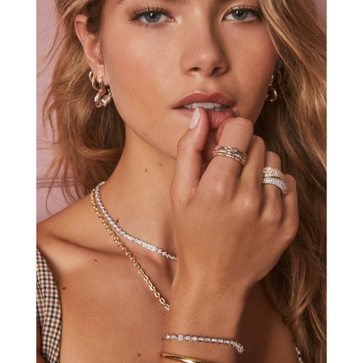 Emery Heart Gold Hoop Earrings