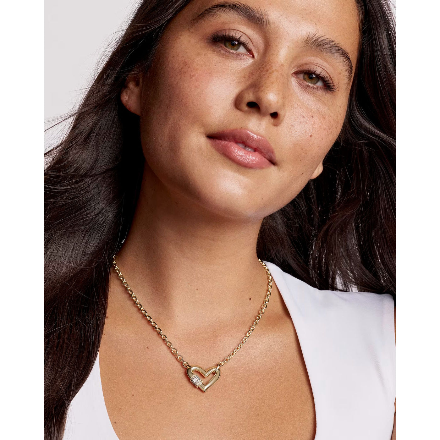 Emery Heart Gold Short Pendant Necklace