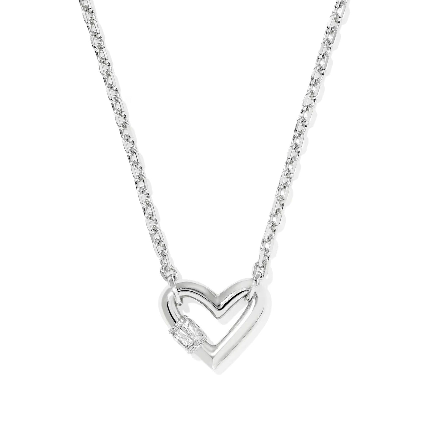 Emery Heart Silver Short Pendant Necklace