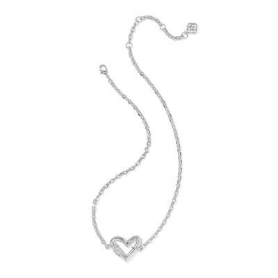Emery Heart Silver Short Pendant Necklace