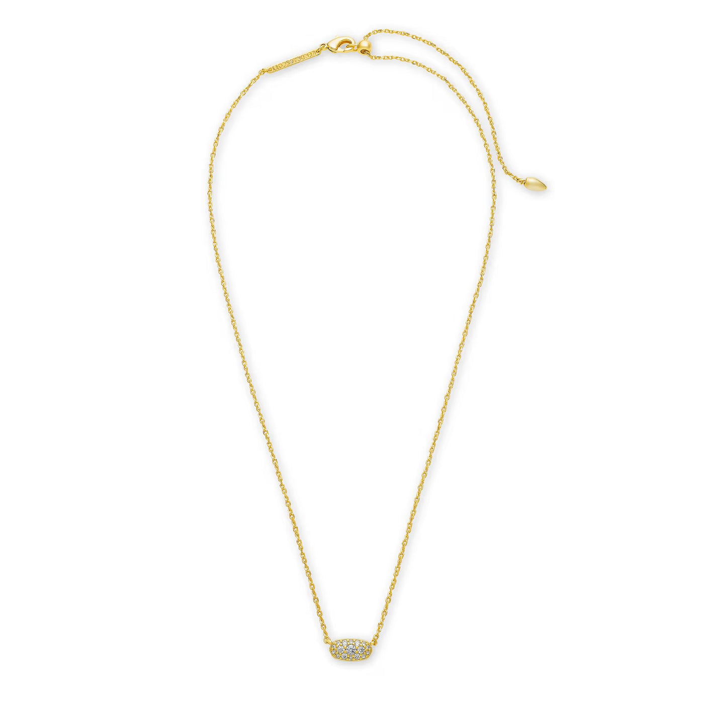 Grayson Gold Pendant Necklace in White CZ