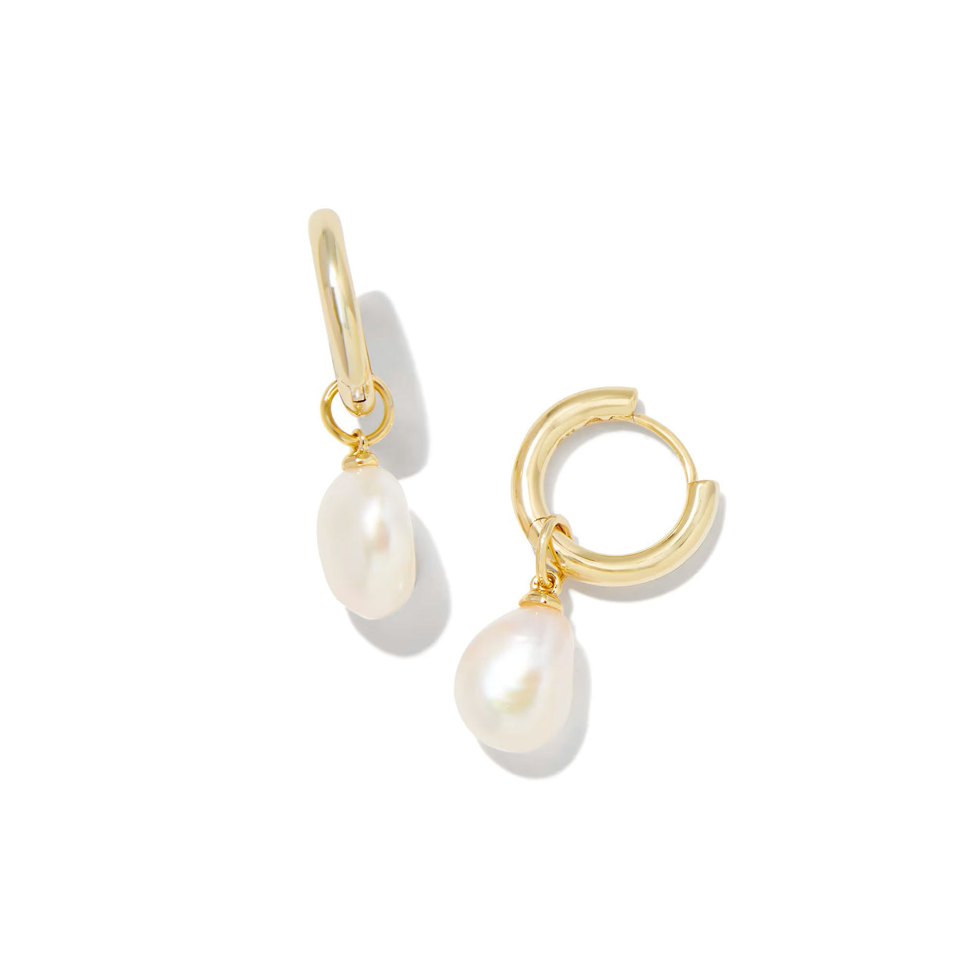 Willa Gold Pearl Huggie Earrings in Freshwater Cultured Pearl