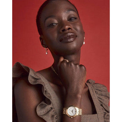 Willa Gold Pearl Huggie Earrings in Freshwater Cultured Pearl