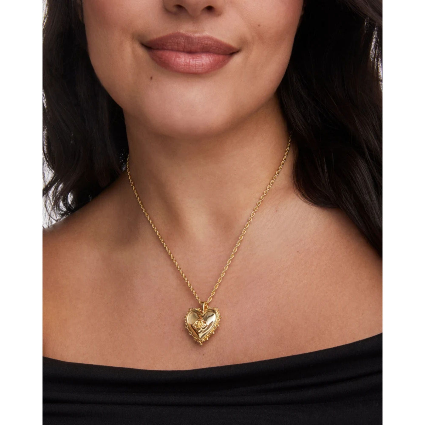 Mallory Rose Gold Locket Short Pendant Necklace