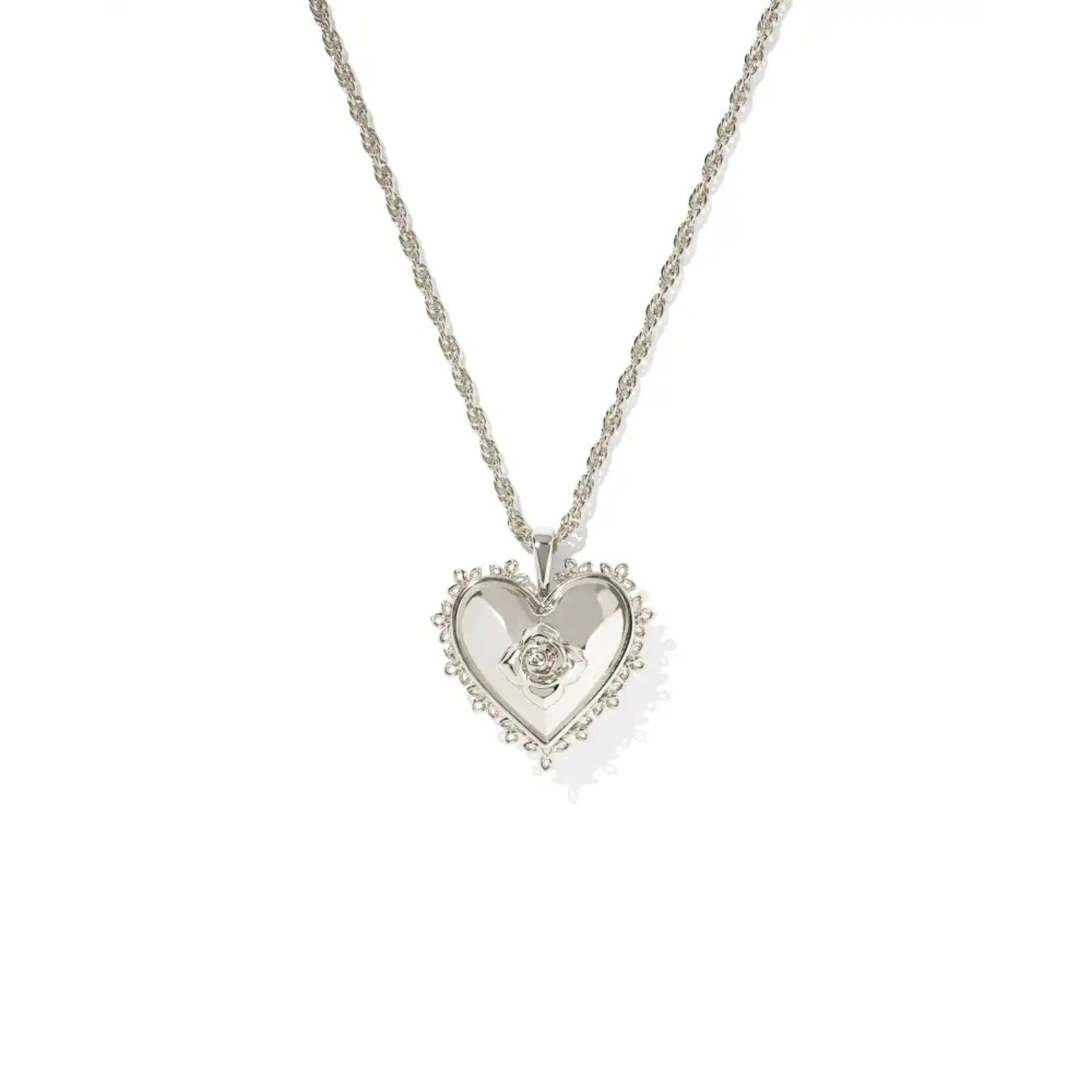 Mallory Rose Silver Locket Short Pendant Necklace