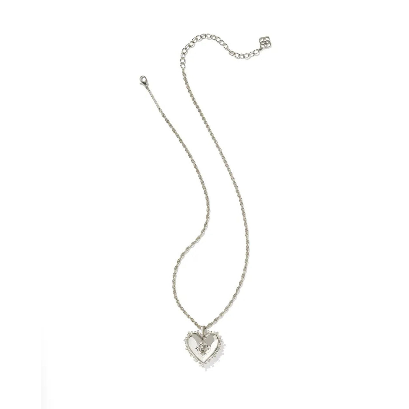 Mallory Rose Silver Locket Short Pendant Necklace
