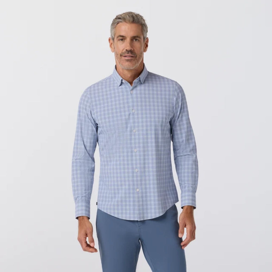 non tuck dress shirts Mizzen+Main Men's Leeward No Shirt Perry Blue Liam Plaid / Large Trim Size:Smal White Sequin Fit and Its a modern way Final Sale DEC'25