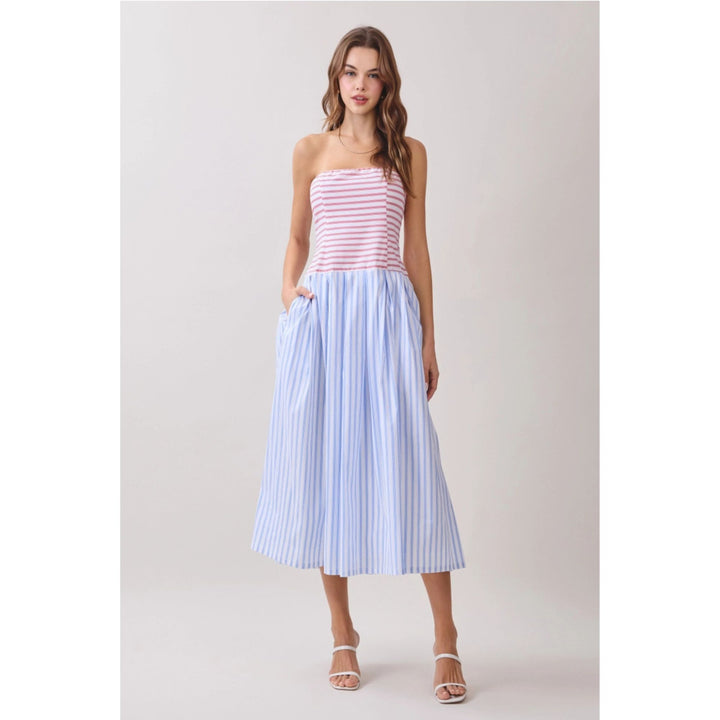 striped fitted dress ZESICA Women's 2025 Summer Bodycon Midi Dress Striped Short Sleeve Ribbed Knit Slim Fit Side Slit Vacation Long Dresses,Apricot,Small at Amazon Women's Clothing store
