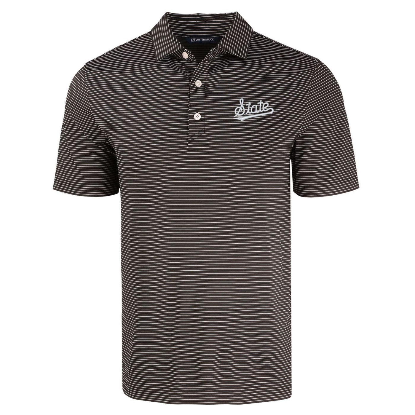 State Forge Eco Fine Line Stripe Stretch Recycled Mens Polo