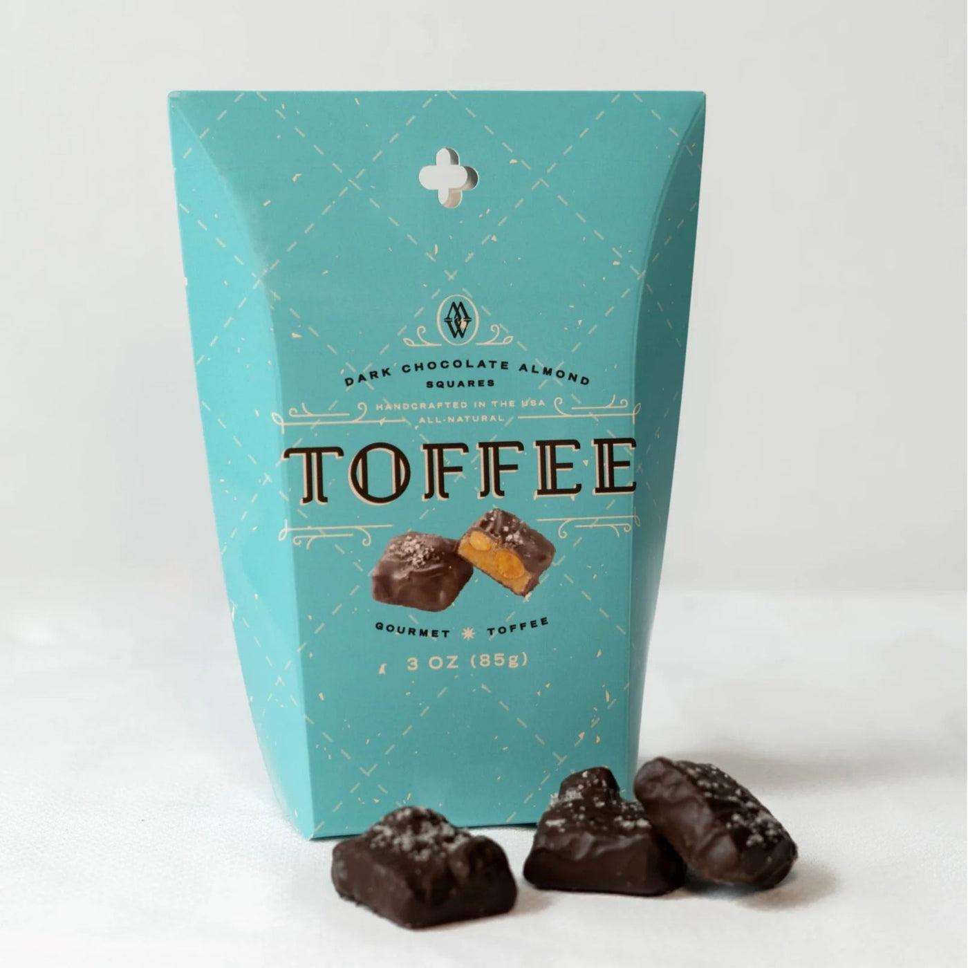 Dark Chocolate Almond Sea Salt Toffee Squares - Grab & Go Pouch