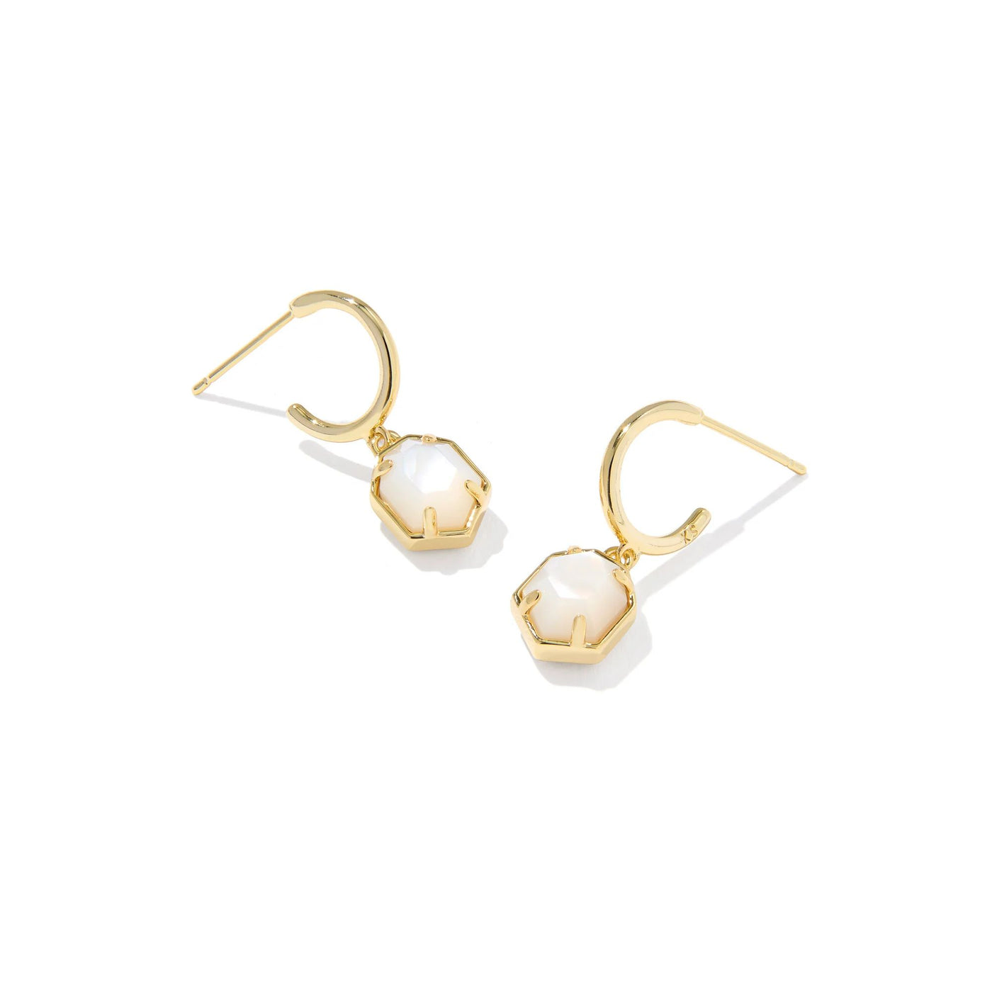 Tomon Huggie Earring Gold Ivory Mother Of Pearl