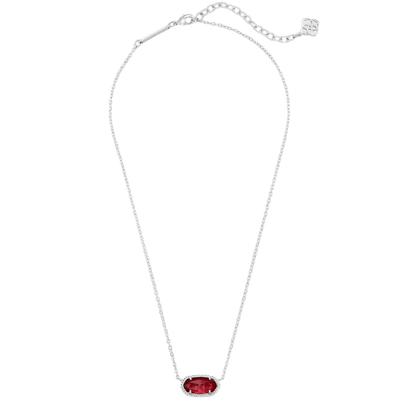 Elisa Silver Pendant Necklace in Berry