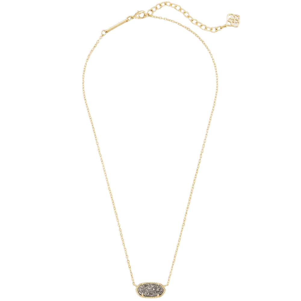 Elisa gold pendant 2025 necklace in platinum drusy